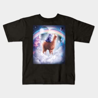 Rainbow Llama - Cat Llama Kids T-Shirt